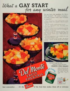   Del Monte Fruit Cocktail Glasses Grapes Canned Food Preserved Cherries