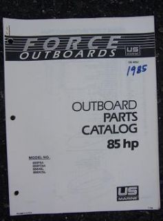 1985 Force Outboard Parts Catalog 85 HP US Marine I