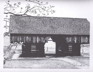 CADES COVE BARN GSMNP LITHOGRAPH PRINT 8 X 10 LIMITED EDITION FREE 