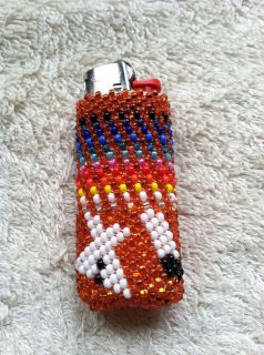 Native American Bead Work Peyote Stitch Beaded Lighter Cover