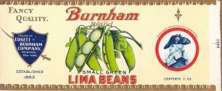 brand burnham lima beans variation type can labels origin newark ny 