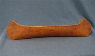1920s Native Canadian Birch Bark Model Canoe 17 x 4 x 3 3 4