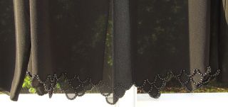 Nites by Caliendo Black Sheer Beaded Bottom Evening Jacket Wrap 
