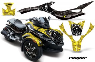 AMR Graphics Wrap Kit Can Am Canam Spyder Yellow Reaper