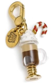   Couture Gold Ed Hot Chocolate Charm RARE Glass Cup Candy Cane