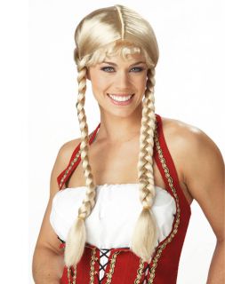   Classic German Alpine Swedish Farm Beer Girl BRAIDS Costume BLONDE Wig