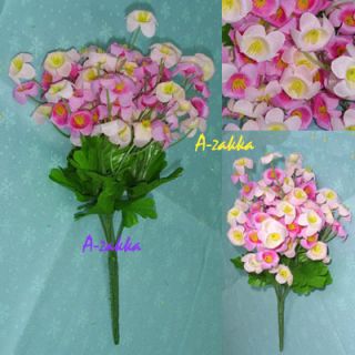    Garden Wedding Decoration Artificial Silk Flower Mini Campanula Pink