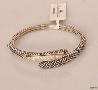 New $1560 Andrea Candela SS 18K Diamond Bangle Bracelet