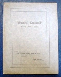 Sentinel Cammell Steam Rail Coach Publication 1924