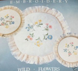 Wild Flowers Embroidery Candlewicking Kit 14x14 NIP
