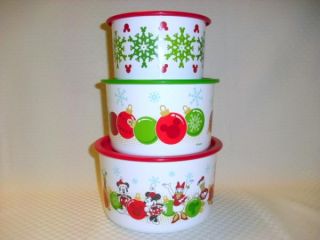   Holiday Disney Mickey Minnie Mouse Stack Canister Set New