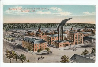 Cannelton Sewer Pipe Co Factory Indiana in Old Postcard Perry County 