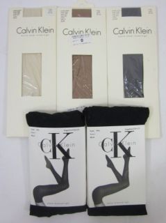you are bidding on a lot 5 calvin klein black diamond nude tights in a 