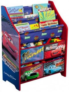 New Disney Cars Kids Childrens Book Rack and Toy Multi Organizer Box 