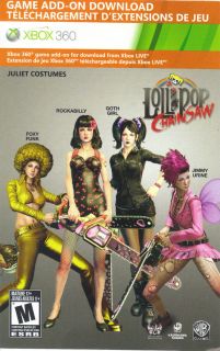 LOLLIPOP CHAINSAW JULIET COSTUMES DLC Code Card for XBOX 360