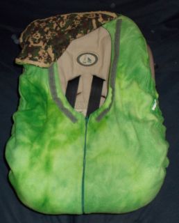 Baby Infant Boy Car Seat Cover Green Fleece Camo Skull Flannel 