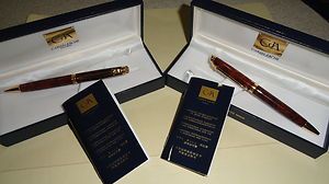 Caran D Ache Leman Rollerball and Pencil Gold Plated
