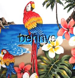 NEW Parrots beach border hawaiian shirt white XXL
