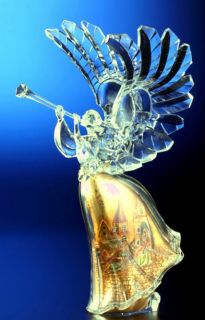 Angel + Nativity Sculpture Crystal like Clear Acrylic MIB