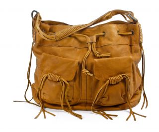 Lucky Brand Brown Leather Jordana Hobo Handbag New