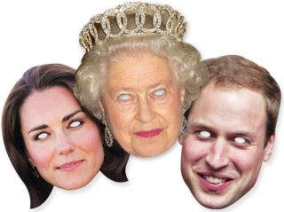   Queen Elizabeth Prince William Kate Face Mask 3 Pack 2012