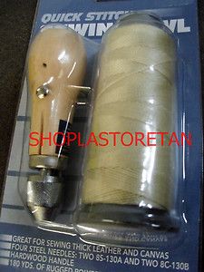 Sewing Awl Kit Hand Stitch Sails Leather Canvas Repair with Needles 