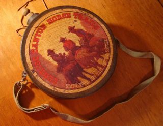   WEST COWBOY HORSE TRAIL CANTEEN Country Western Primitive Home Decor