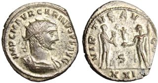 Carinus Silvered Antoninianus Victory from Jupiter Antioch Ric 325 