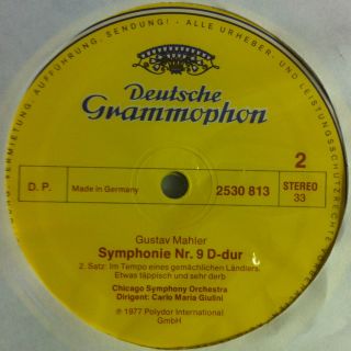 CARLO MARIA GIULINI mahler symphonie no. 9 2 LP Mint  2707 097 Vinyl 
