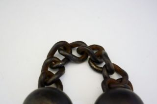 AMERICAN 19TH CENTURY WROUGHT IRON CANNON CHAIN SHOT CANNON BALL