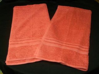 42 Vintage 50s Cannon Cotton Terry Dark Coral Pink Bath Towel