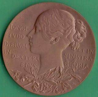 Official Bronze Queen Victoria Jubilee Medal 1897 55 Mm