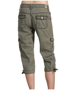   Jeans Petite Size Army Green Capitola Cargo Capri Pants 0002