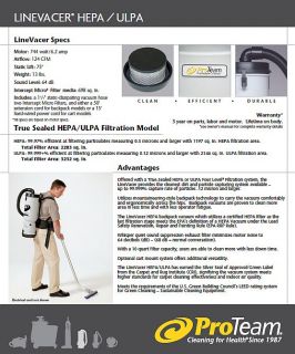 ProTeam LineVacer® HEPA/ULPA Backpack Vacuum