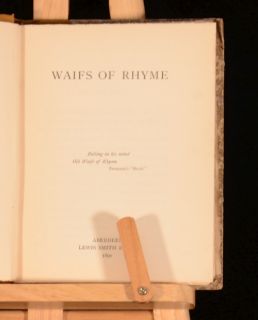 1890 Waifs of Rhyme William Carnie First Edition Signed