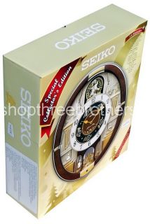New Animated Musical Christmas Carol Wall Clock Seiko Melodies in 