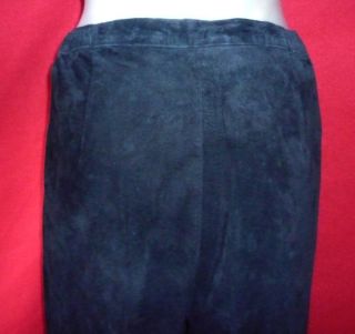 Carole Little Black Suede Pants Size 16 Womens Clothing XL Leather New 