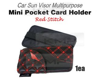Car Sun Visor Multipurpose Organizer Leatherette Pouch Pocket Card 