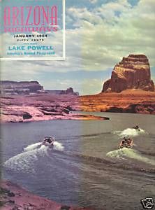 1964 JANUARY ARIZONA HIGHWAYS GLEN CANYON DAM ART GREENE LAKE POWELL 
