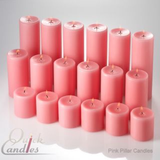 Pillar Candles Unscented Set of 18 3x3 3x6 3x9 Wedding Events 