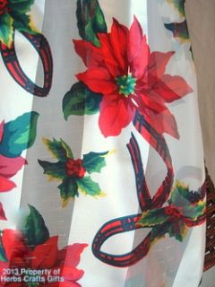 Scarf Winter Holiday Poinsettia Christmas White 13X60 Long Neck New 
