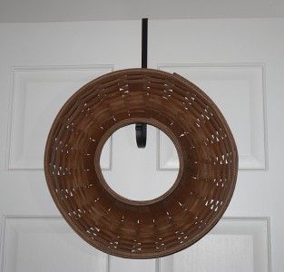 Longaberger Medium Wreath Basket Combo w Protector Wi Over Door Hanger 