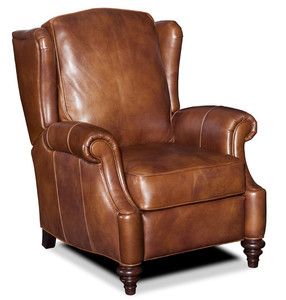 Carmel Brown Leather Recliner Arm Chair SS RC170 087