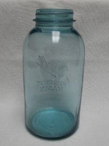 Antique Vintage Ball Mason Canning Jar, Aqua Blue Glass   Half Gallon 
