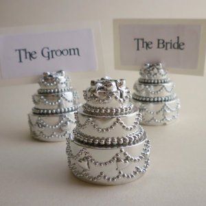 75 Silver Plated Wedding Cake Place Card Holders