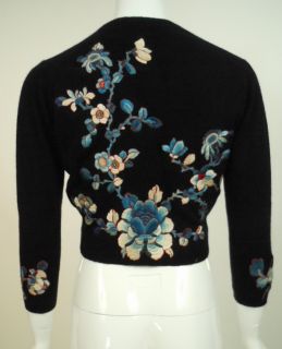 Vintage Helen Bond Carruthers Cardigan Black Cashmere Sweater 