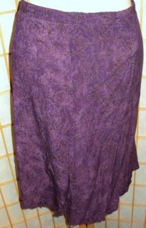 Carole Little Purple Black Rayon Skirt Tagged 16 Elastic Is Stretched 