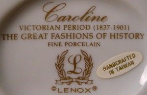 Lenox China Great Fashions History Victorian Caroline