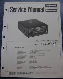 Track Car Stereo Panasonic Service Manual CX 675EU