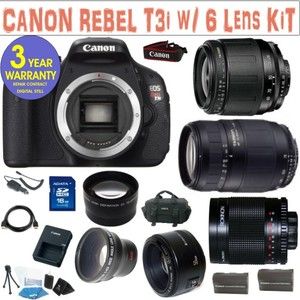Brand New Canon Rebel T3i w Deluxe Tamron Camera Outfit 089341685299 